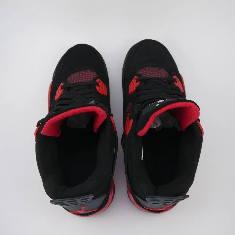 Nike Air Jordan 4 Retro Men's 8 Rare Black Suede Red Thunder Sneakers DC7770-160